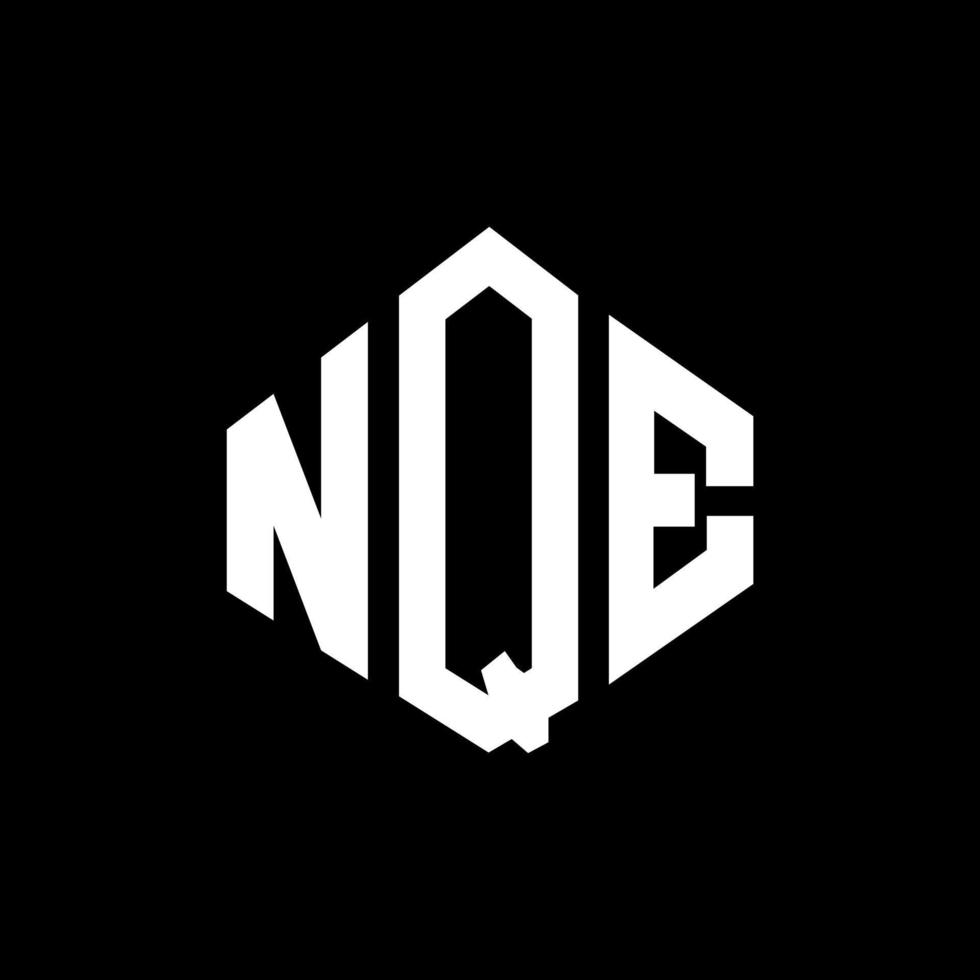 diseño de logotipo de letra nqe con forma de polígono. diseño de logotipo en forma de cubo y polígono nqe. nqe hexágono vector logo plantilla colores blanco y negro. monograma nqe, logotipo comercial e inmobiliario.