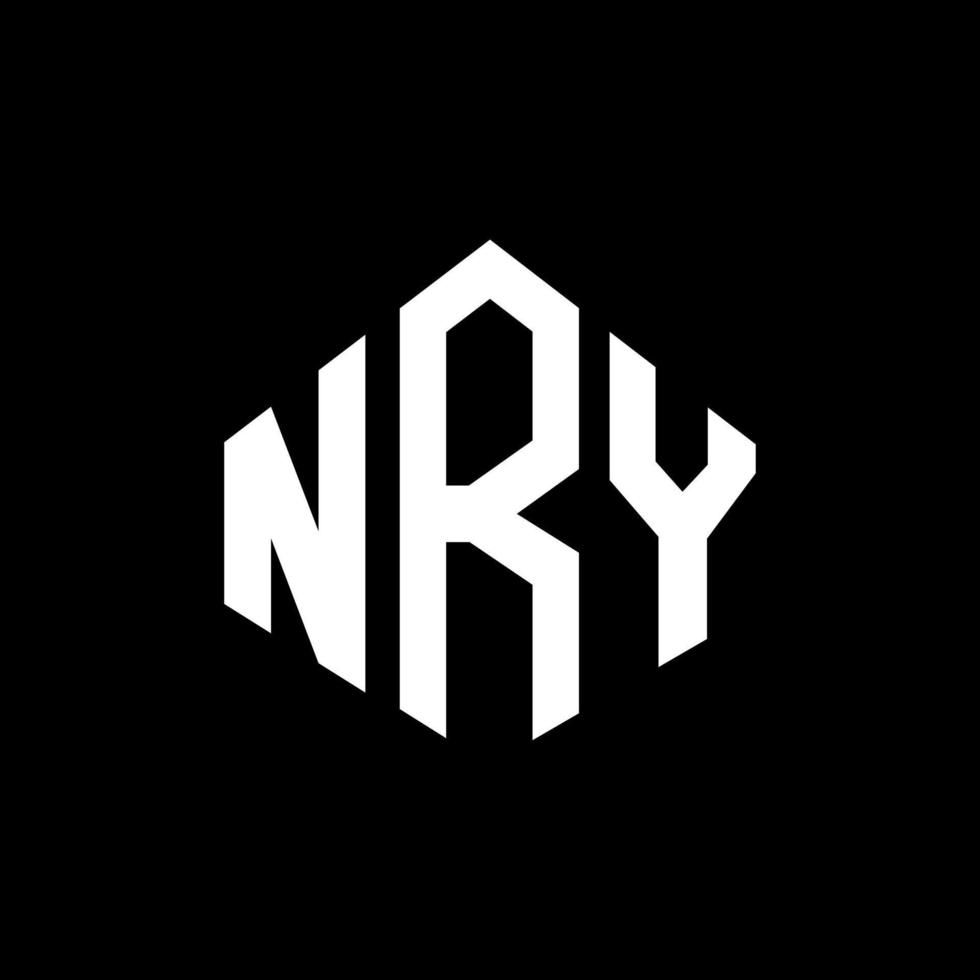 diseño de logotipo de letra nry con forma de polígono. diseño de logotipo en forma de cubo y polígono nry. nry hexágono vector logo plantilla colores blanco y negro. nry monograma, logotipo comercial e inmobiliario.