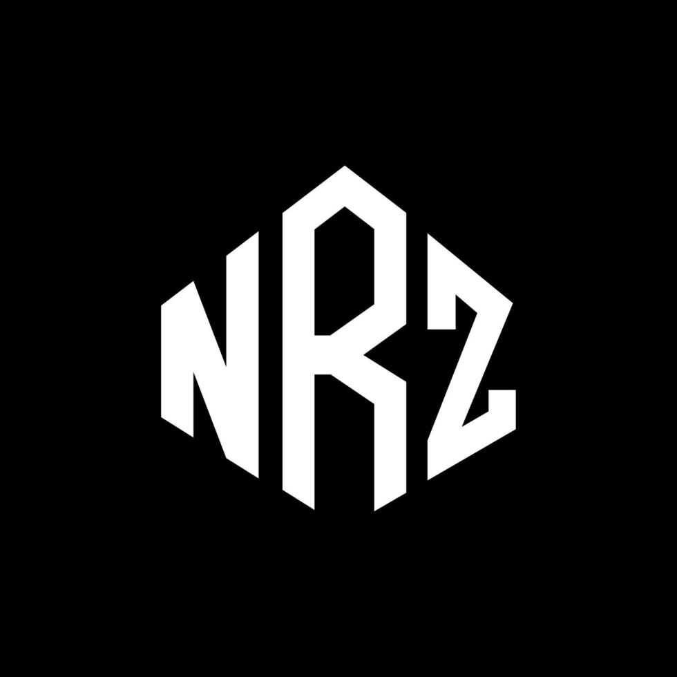 NRZ letter logo design with polygon shape. NRZ polygon and cube shape logo design. NRZ hexagon vector logo template white and black colors. NRZ monogram, business and real estate logo.