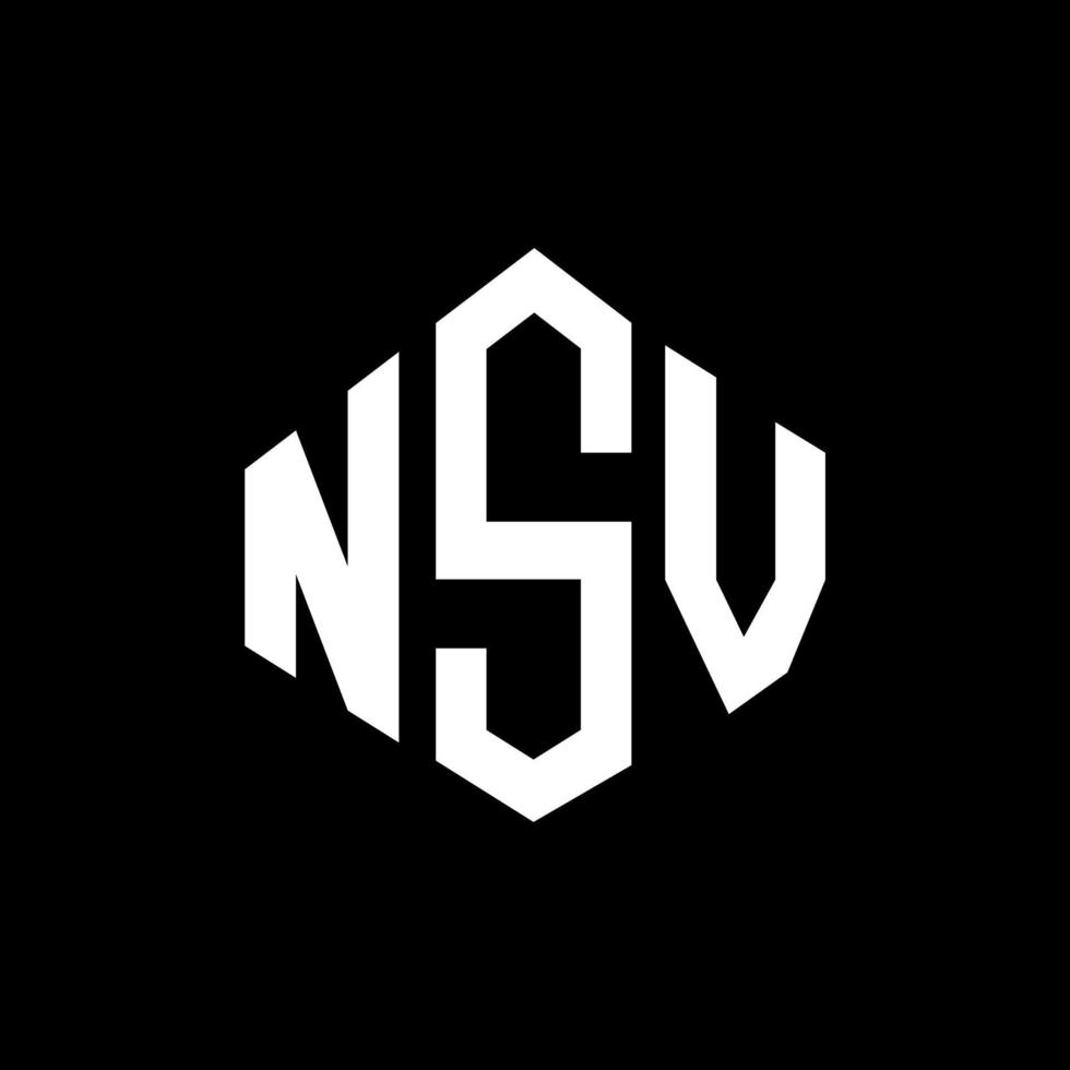 NSV letter logo design with polygon shape. NSV polygon and cube shape logo design. NSV hexagon vector logo template white and black colors. NSV monogram, business and real estate logo.