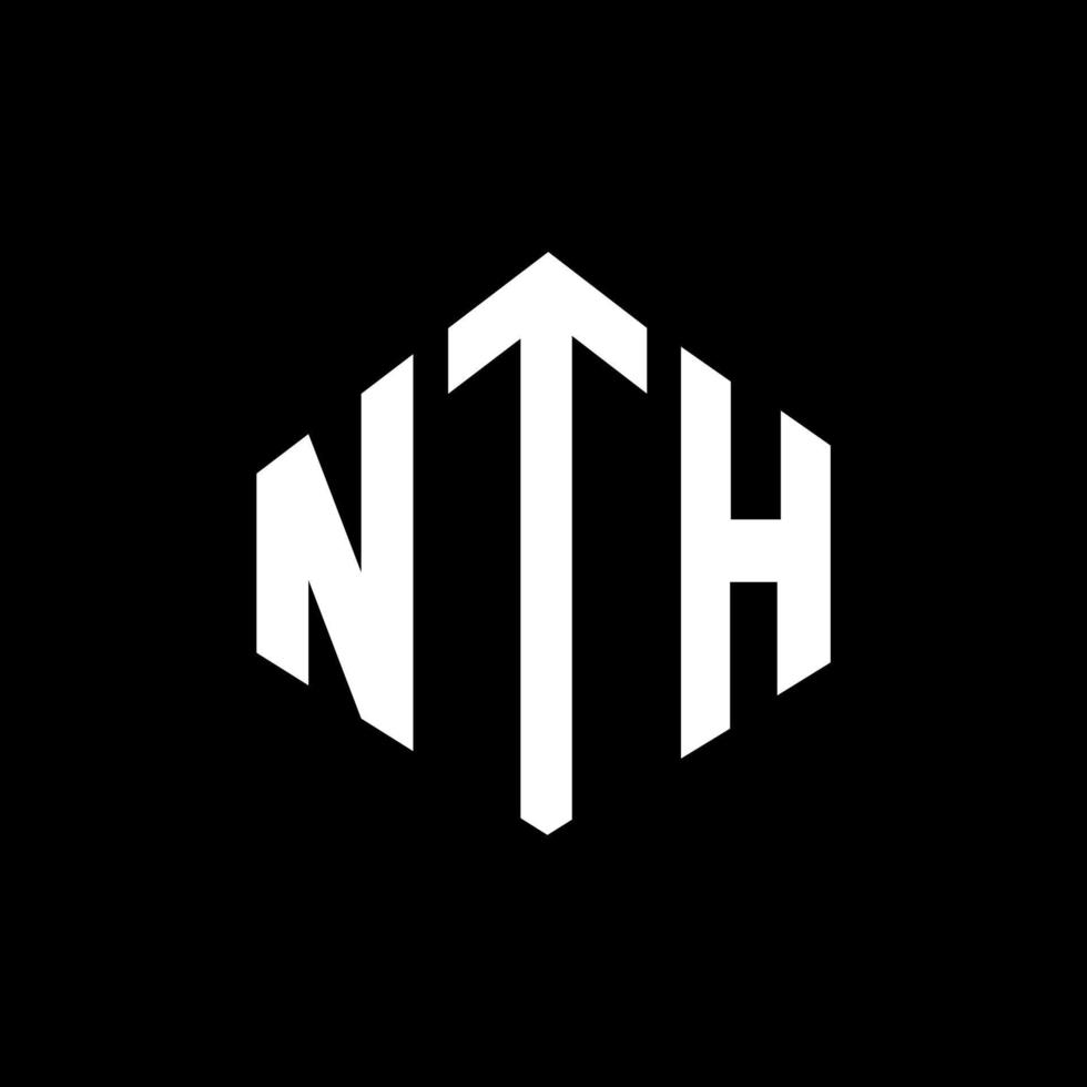 NTH letter logo design with polygon shape. NTH polygon and cube shape logo design. NTH hexagon vector logo template white and black colors. NTH monogram, business and real estate logo.