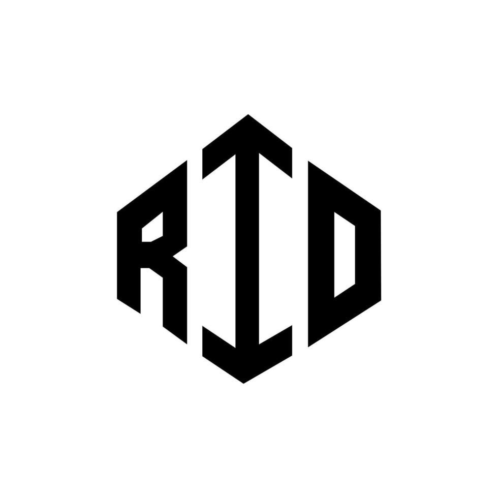 diseño de logotipo de letra de río con forma de polígono. diseño de logotipo en forma de cubo y polígono de río. rio hexagon vector logo plantilla colores blanco y negro. monograma de río, logotipo comercial e inmobiliario.