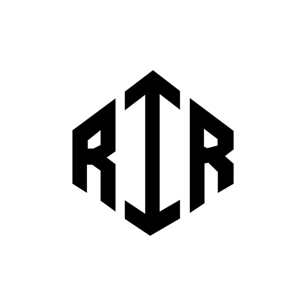RIR letter logo design with polygon shape. RIR polygon and cube shape logo design. RIR hexagon vector logo template white and black colors. RIR monogram, business and real estate logo.