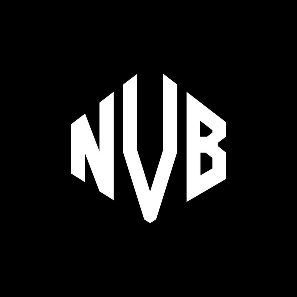 NVB letter logo design with polygon shape. NVB polygon and cube shape logo design. NVB hexagon vector logo template white and black colors. NVB monogram, business and real estate logo.