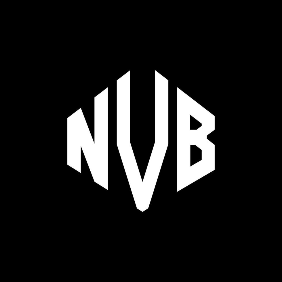 NVB letter logo design with polygon shape. NVB polygon and cube shape logo design. NVB hexagon vector logo template white and black colors. NVB monogram, business and real estate logo.