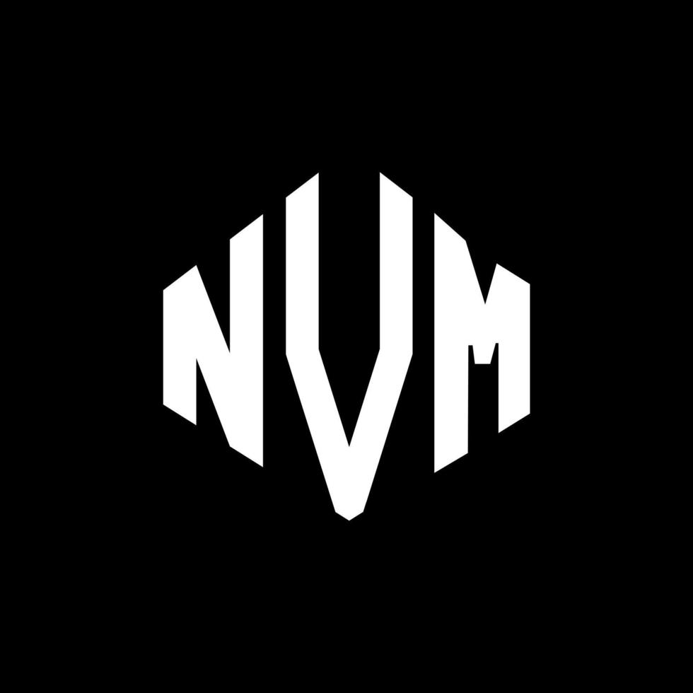 NVM letter logo design with polygon shape. NVM polygon and cube shape logo design. NVM hexagon vector logo template white and black colors. NVM monogram, business and real estate logo.