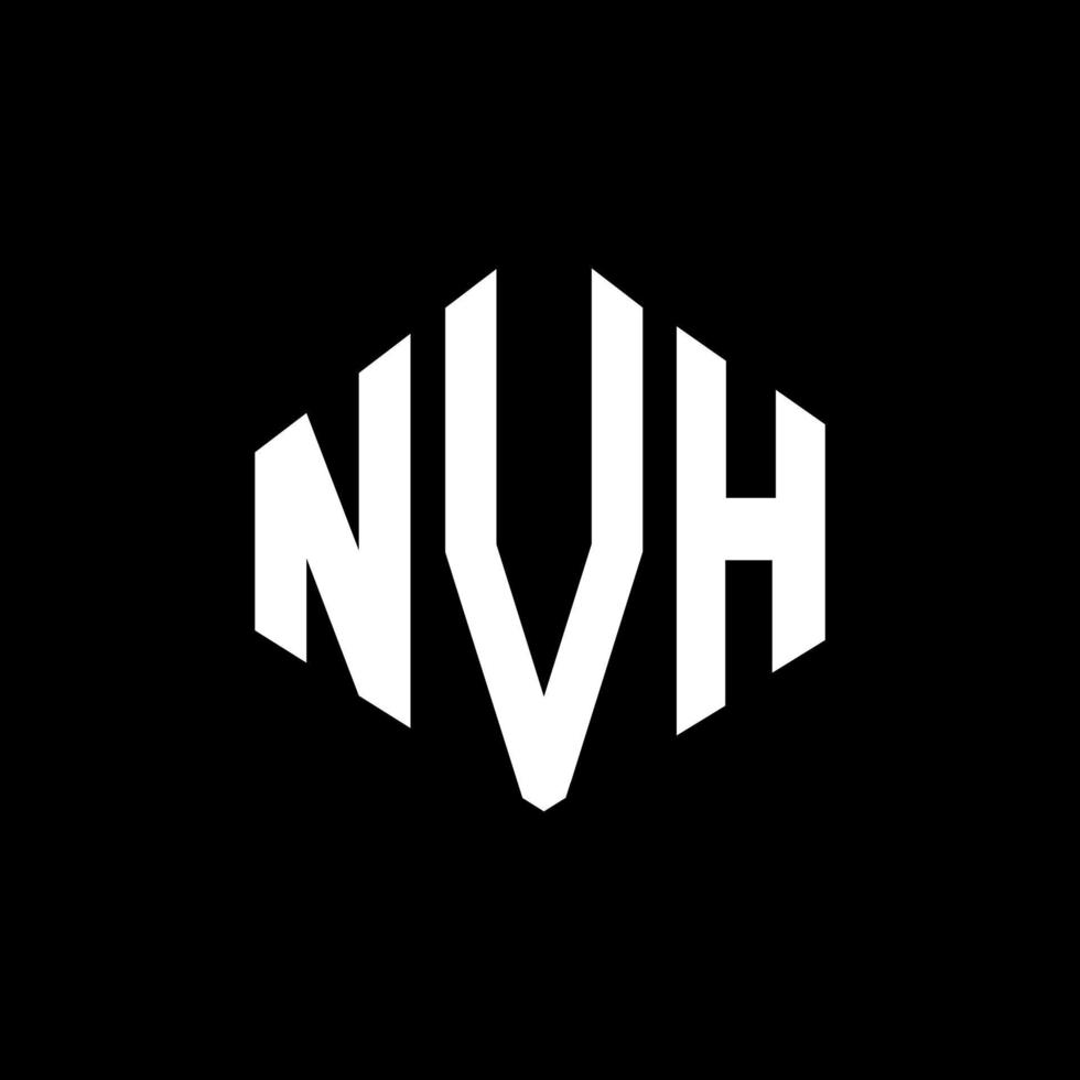 Diseño de logotipo de letra nvh con forma de polígono. Diseño de logotipo en forma de cubo y polígono nvh. Plantilla de logotipo de vector hexagonal nvh colores blanco y negro. Monograma nvh, logotipo comercial e inmobiliario.