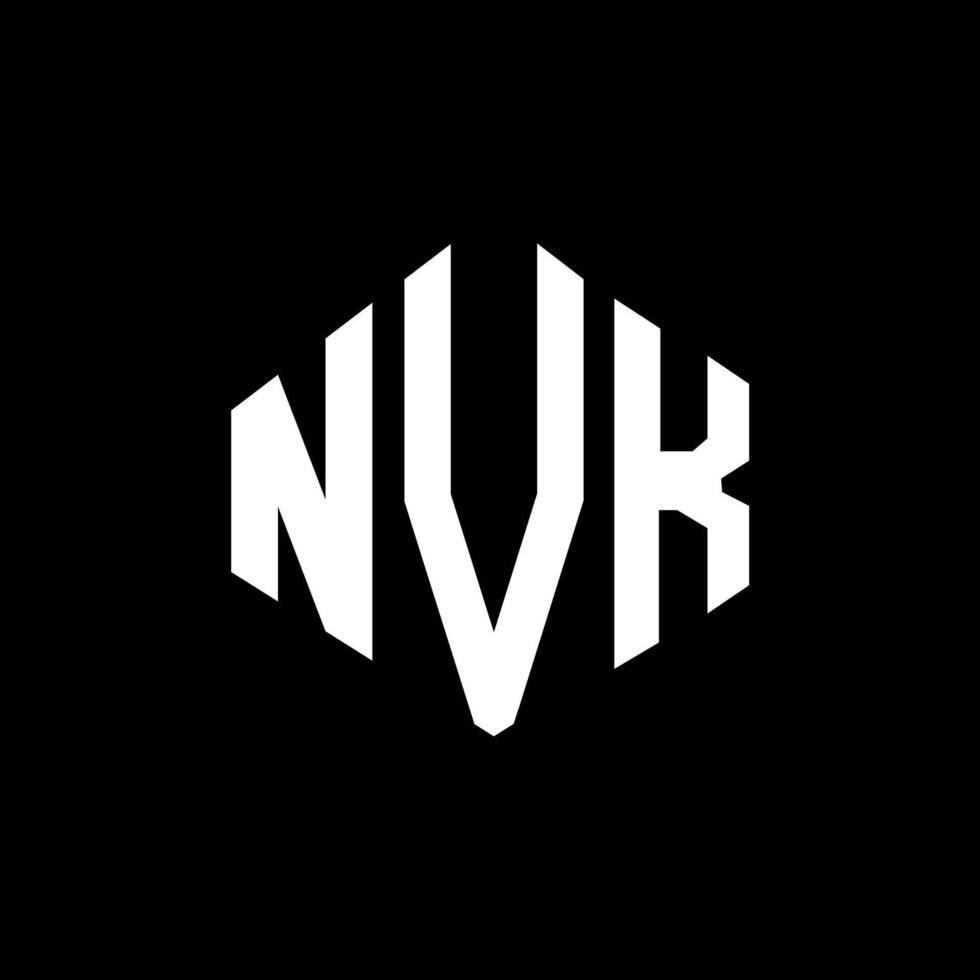 NVK letter logo design with polygon shape. NVK polygon and cube shape logo design. NVK hexagon vector logo template white and black colors. NVK monogram, business and real estate logo.