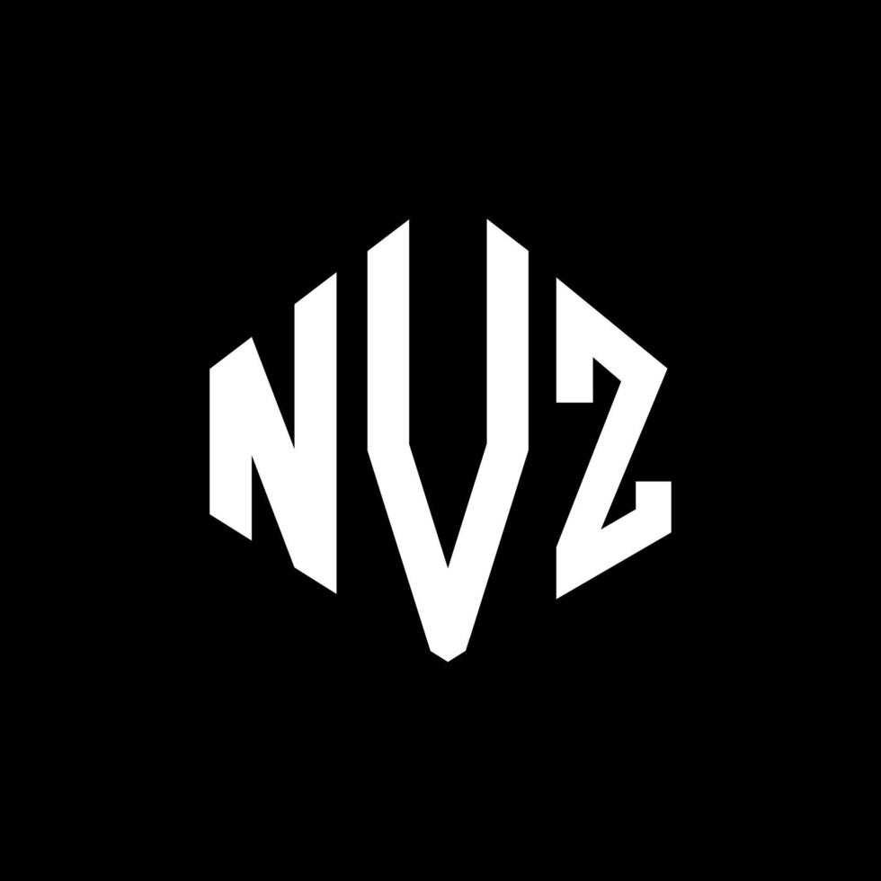 NVZ letter logo design with polygon shape. NVZ polygon and cube shape logo design. NVZ hexagon vector logo template white and black colors. NVZ monogram, business and real estate logo.