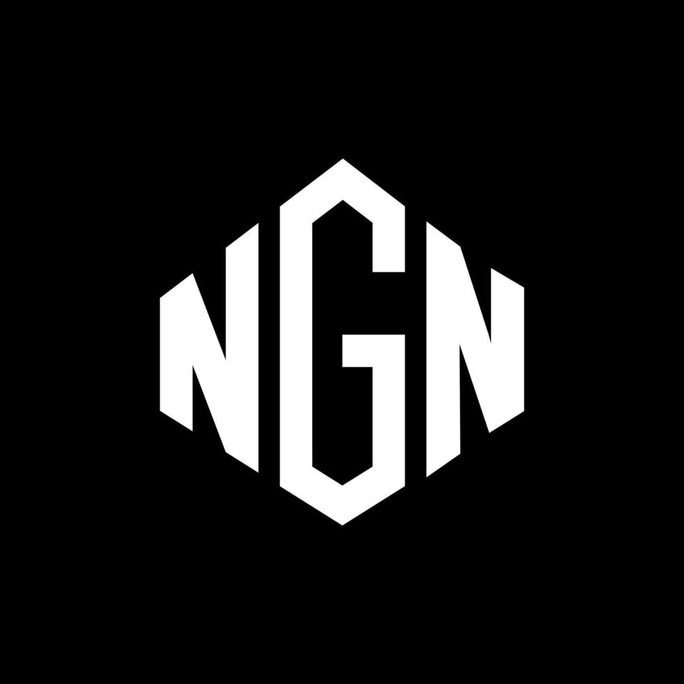 NGN letter logo design with polygon shape. NGN polygon and cube shape logo design. NGN hexagon vector logo template white and black colors. NGN monogram, business and real estate logo.