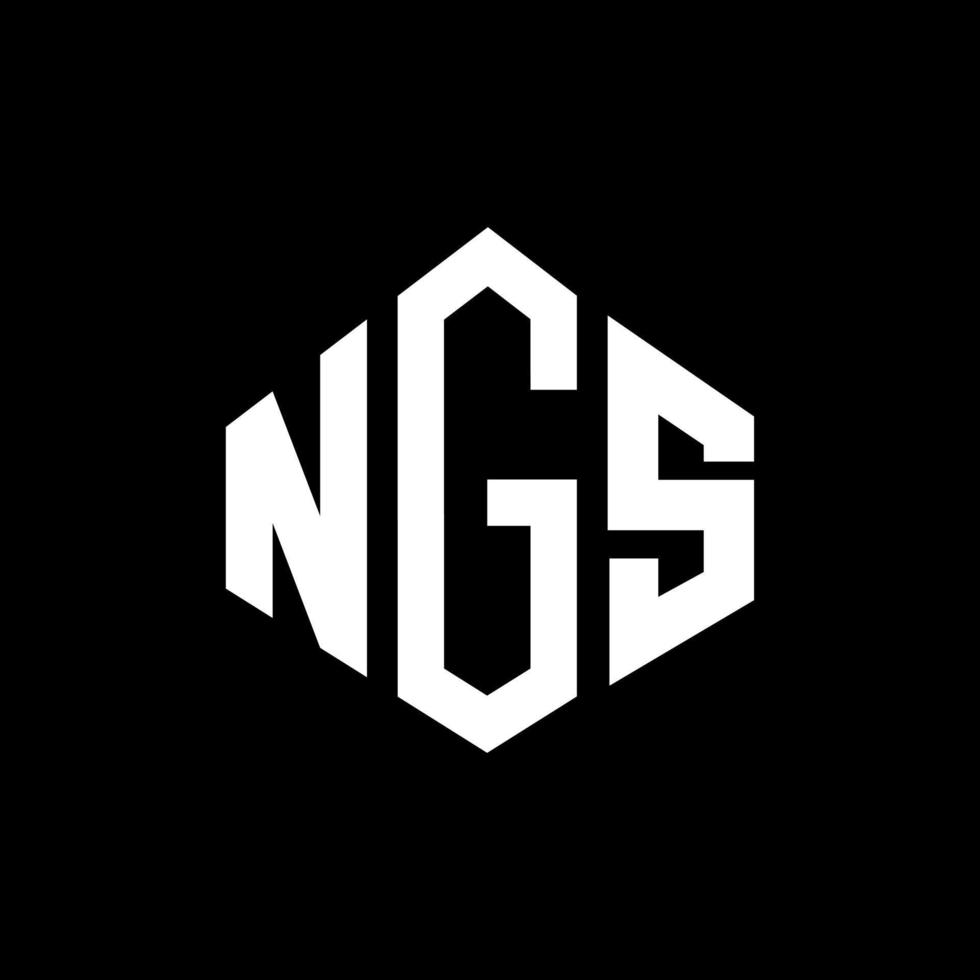 NGS letter logo design with polygon shape. NGS polygon and cube shape logo design. NGS hexagon vector logo template white and black colors. NGS monogram, business and real estate logo.