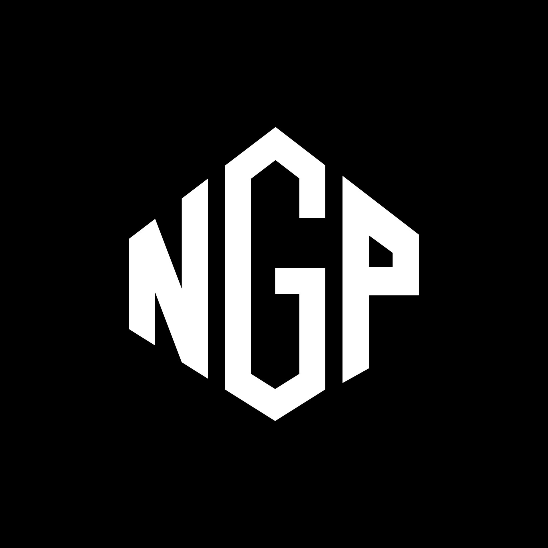diseño de logotipo de letra ngp con forma de polígono. diseño de