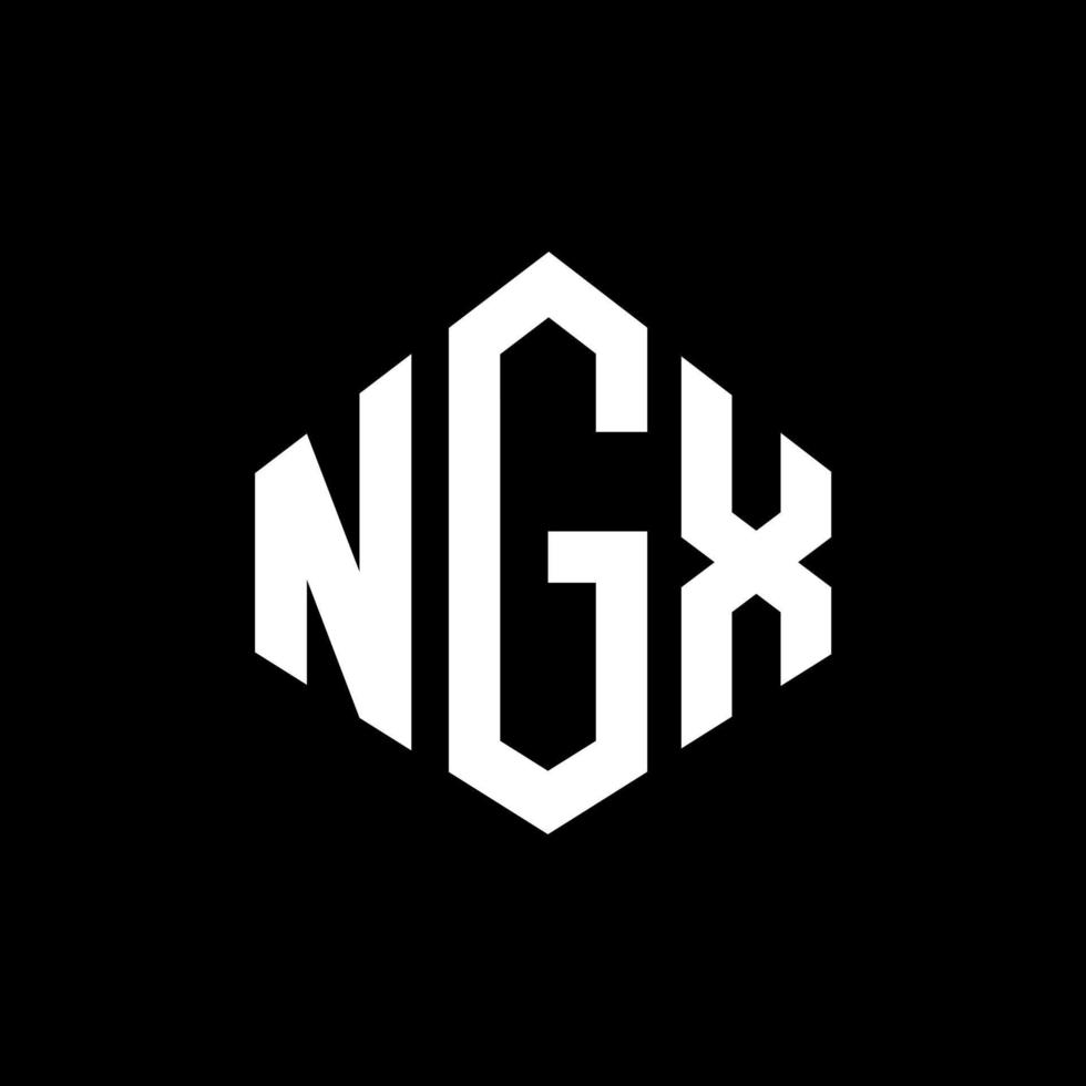 NGX letter logo design with polygon shape. NGX polygon and cube shape logo design. NGX hexagon vector logo template white and black colors. NGX monogram, business and real estate logo.