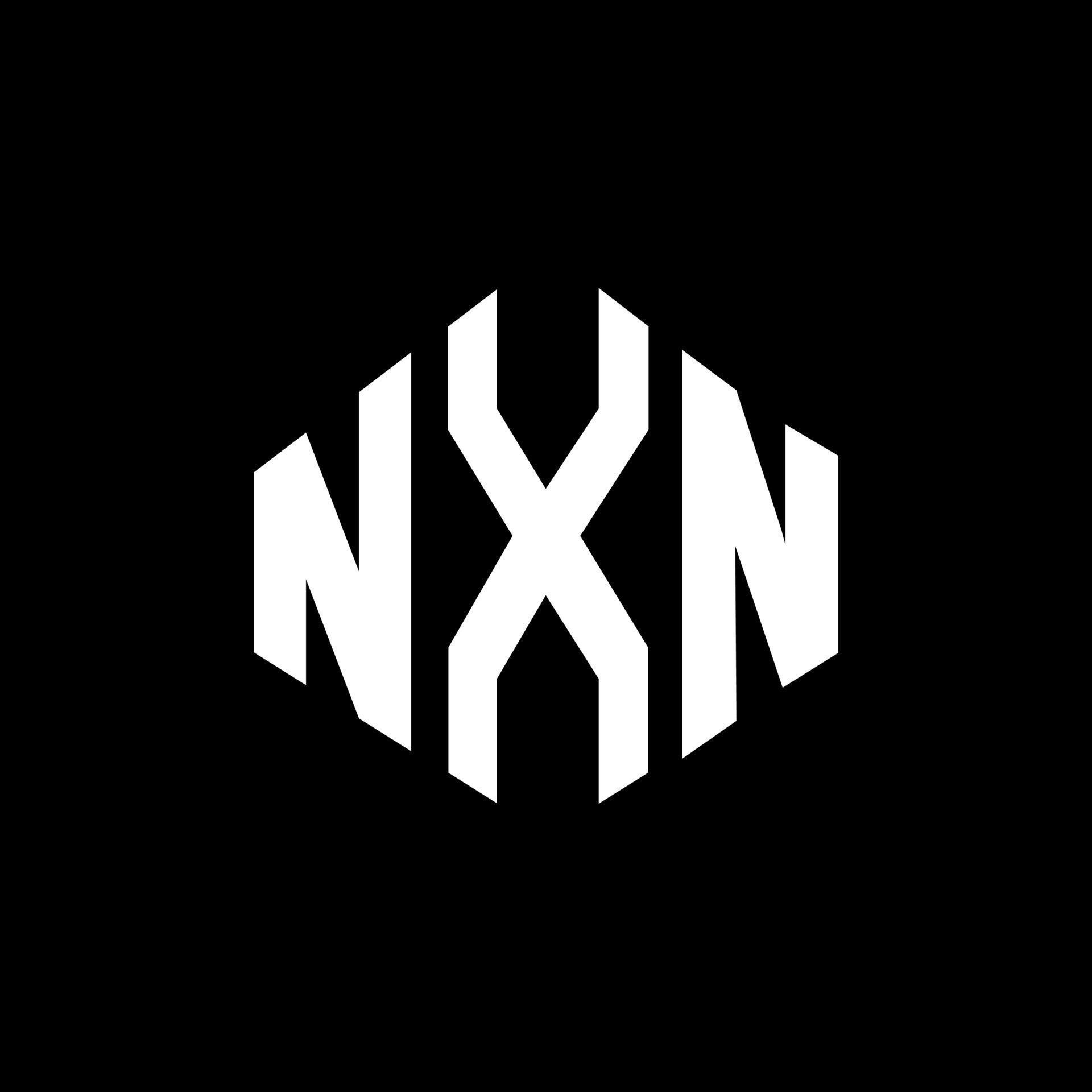 NXN letter logo design with polygon shape. NXN polygon and cube shape