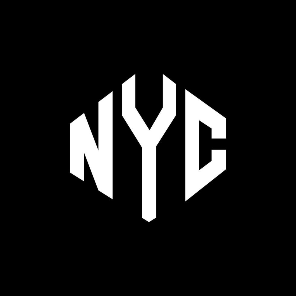 NYC letter logo design with polygon shape. NYC polygon and cube shape logo design. NYC hexagon vector logo template white and black colors. NYC monogram, business and real estate logo.