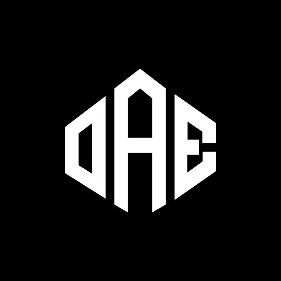 diseño de logotipo de letra oae con forma de polígono. diseño de logotipo en forma de cubo y polígono oae. oae hexágono vector logo plantilla colores blanco y negro. monograma oae, logotipo comercial y inmobiliario.