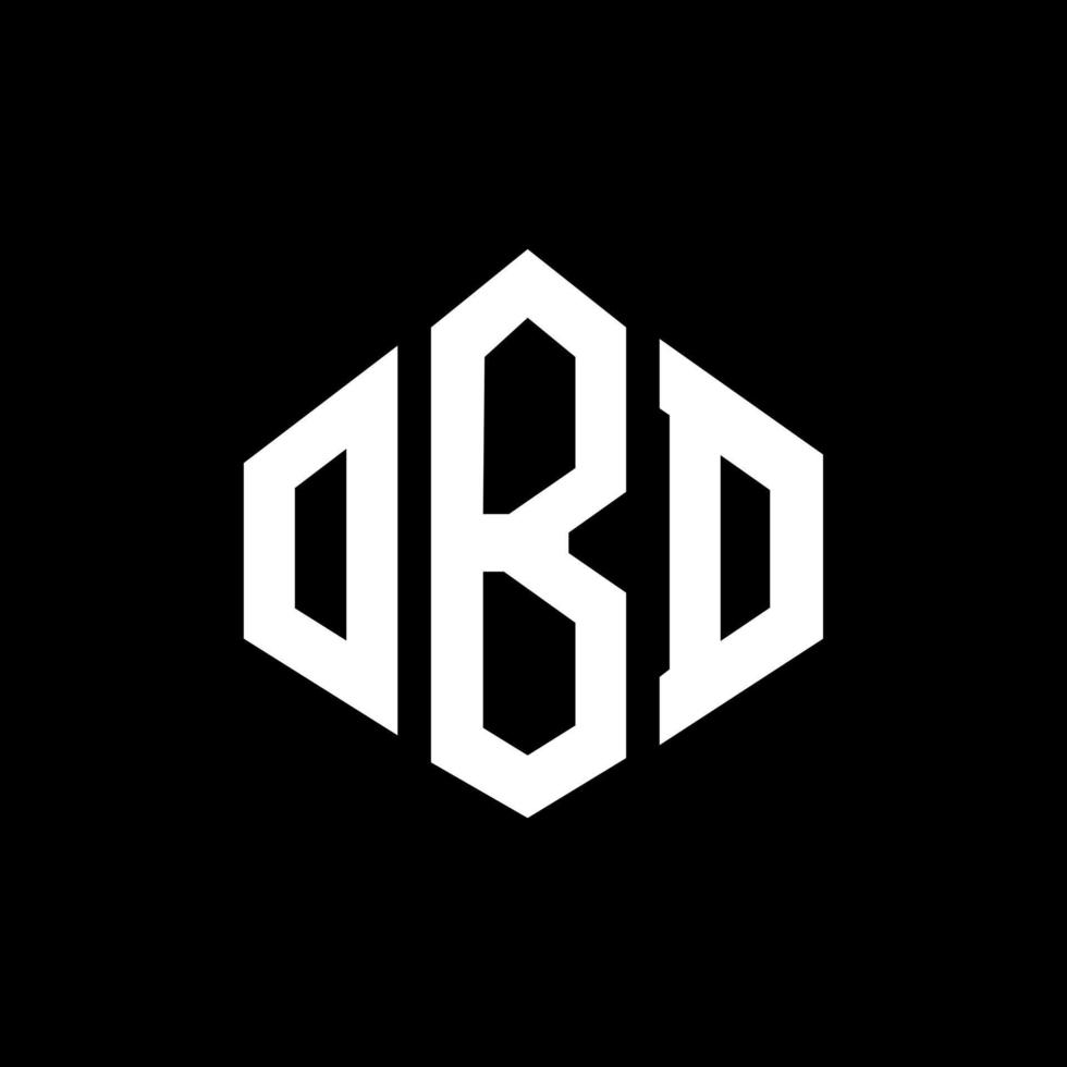 OBD letter logo design with polygon shape. OBD polygon and cube shape logo design. OBD hexagon vector logo template white and black colors. OBD monogram, business and real estate logo.