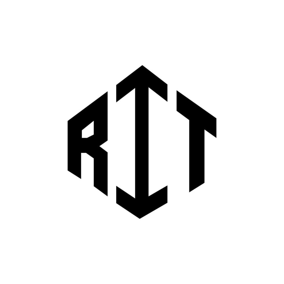 diseño de logotipo de letra rit con forma de polígono. diseño de logotipo en forma de cubo y polígono rit. rit hexágono vector logo plantilla colores blanco y negro. monograma de rit, logotipo comercial y inmobiliario.