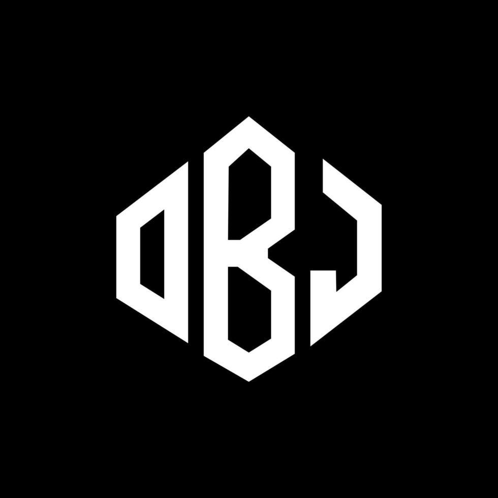 OBJ letter logo design with polygon shape. OBJ polygon and cube shape logo design. OBJ hexagon vector logo template white and black colors. OBJ monogram, business and real estate logo.