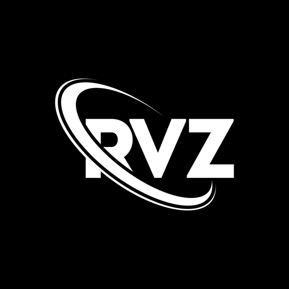 logotipo de rvz. letra rvz. diseño del logotipo de la letra rvz. logotipo de iniciales rvz vinculado con círculo y logotipo de monograma en mayúsculas. tipografía rvz para tecnología, negocios y marca inmobiliaria. vector