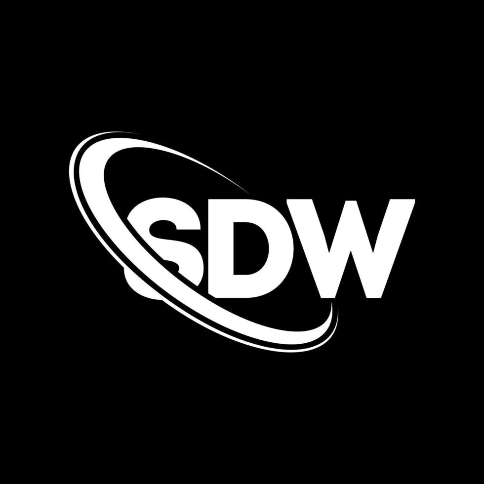logotipo de SDW. letra sdw. diseño del logotipo de la letra sdw. logotipo de iniciales sdw vinculado con círculo y logotipo de monograma en mayúsculas. tipografía sdw para tecnología, negocios y marca inmobiliaria. vector