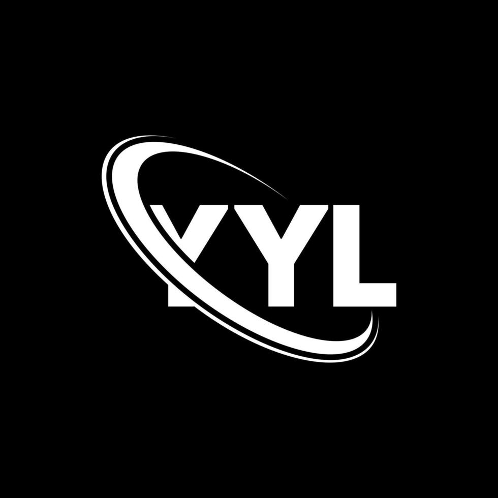 logotipo de yyl. yyl carta. diseño del logotipo de la letra yyl. logotipo de iniciales yyl vinculado con círculo y logotipo de monograma en mayúsculas. tipografía yyl para tecnología, negocios y marca inmobiliaria. vector