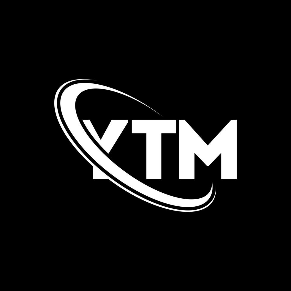 logotipo de ytm. letra ytm. diseño del logotipo de la letra ytm. logotipo de iniciales ytm vinculado con círculo y logotipo de monograma en mayúsculas. tipografía ytm para tecnología, negocios y marca inmobiliaria. vector