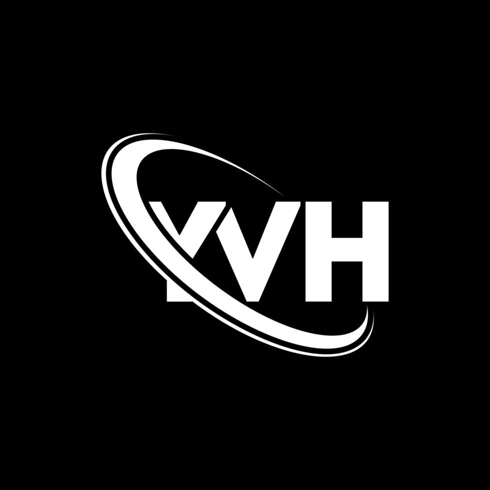 logotipo de yvh. letra yvh. diseño del logotipo de la letra yvh. logotipo de iniciales yvh vinculado con círculo y logotipo de monograma en mayúsculas. tipografía yvh para tecnología, negocios y marca inmobiliaria. vector