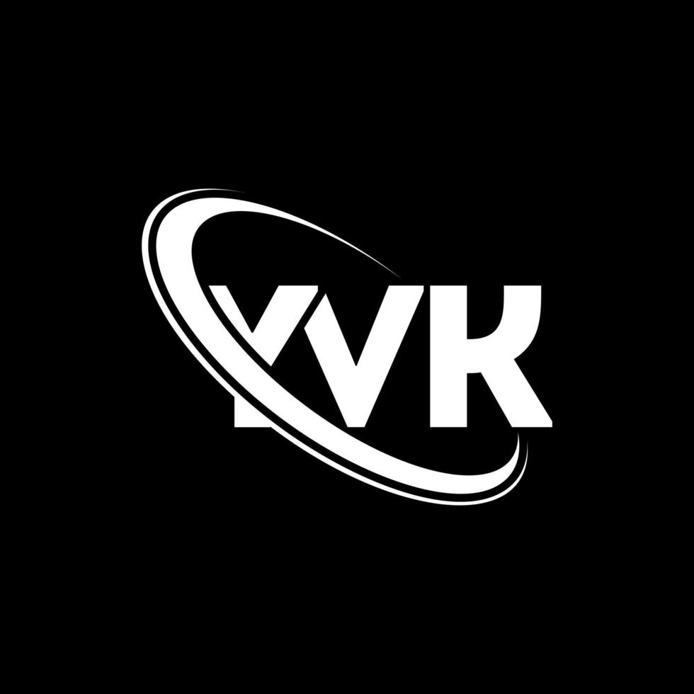 logotipo de yvk. letra yvk. diseño del logotipo de la letra yvk. logotipo de iniciales yvk vinculado con círculo y logotipo de monograma en mayúsculas. tipografía yvk para tecnología, negocios y marca inmobiliaria. vector