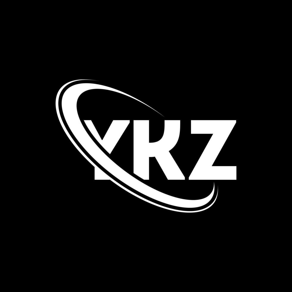 YKZ logo. YKZ letter. YKZ letter logo design. Initials YKZ logo linked with circle and uppercase monogram logo. YKZ typography for technology, business and real estate brand. vector