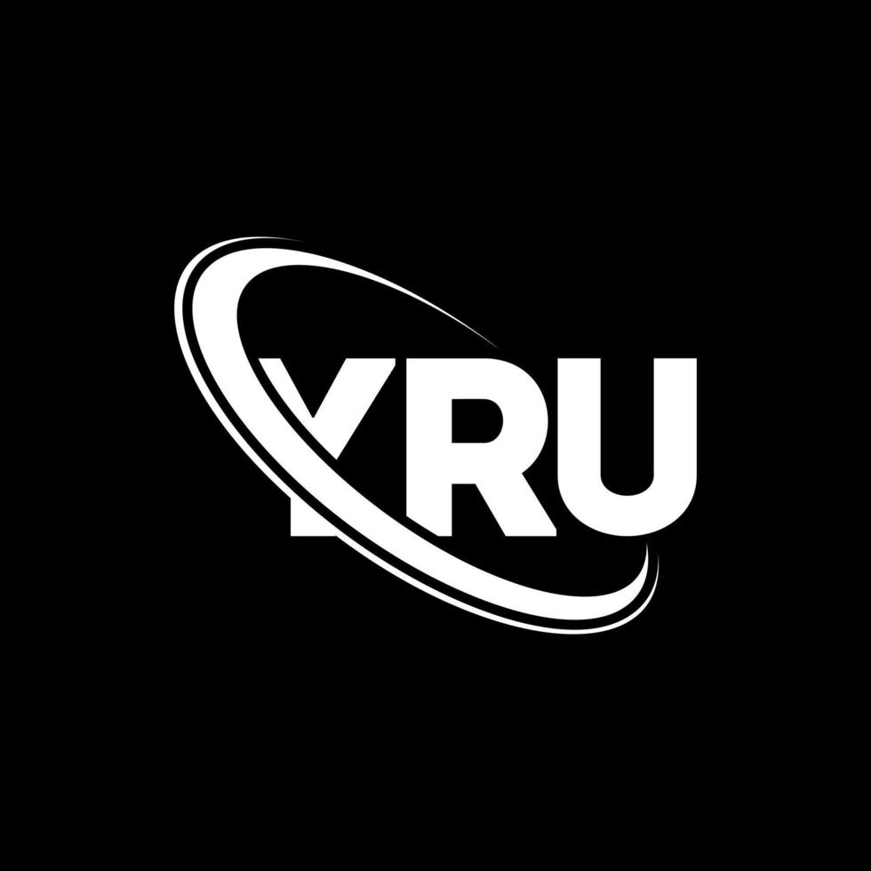 logotipo de yrú. tu carta. diseño del logotipo de la letra yru. logotipo de las iniciales yru vinculado con el círculo y el logotipo del monograma en mayúsculas. tipografía yru para tecnología, negocios y marca inmobiliaria. vector