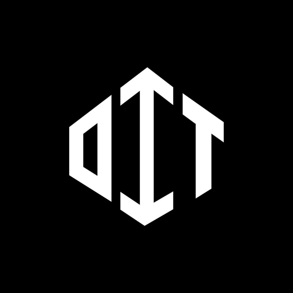 OIT letter logo design with polygon shape. OIT polygon and cube shape logo design. OIT hexagon vector logo template white and black colors. OIT monogram, business and real estate logo.