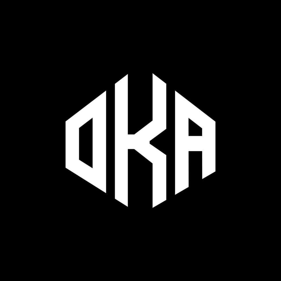 diseño de logotipo de letra oka con forma de polígono. oka polígono y diseño de logotipo en forma de cubo. oka hexágono vector logo plantilla colores blanco y negro. oka monograma, logo comercial e inmobiliario.