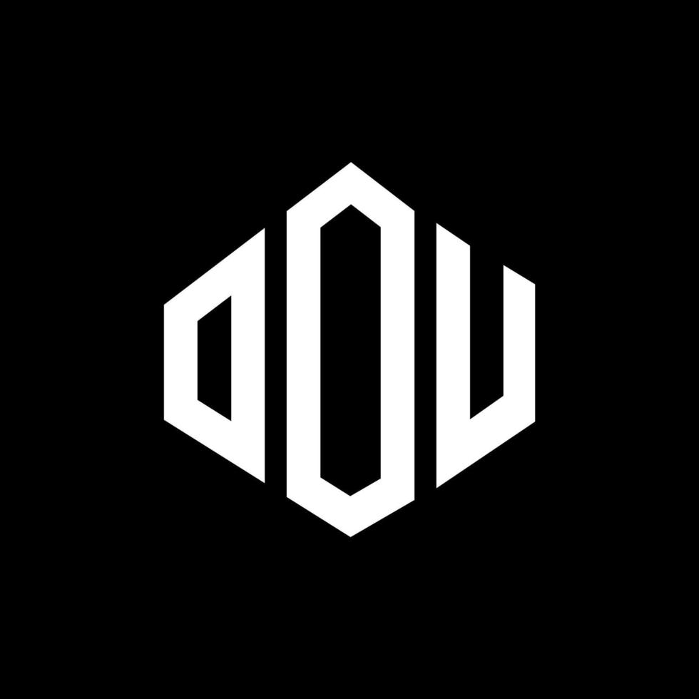 OOU letter logo design with polygon shape. OOU polygon and cube shape logo design. OOU hexagon vector logo template white and black colors. OOU monogram, business and real estate logo.