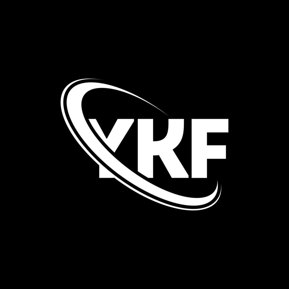 YKF logo. YKF letter. YKF letter logo design. Initials YKF logo linked with circle and uppercase monogram logo. YKF typography for technology, business and real estate brand. vector