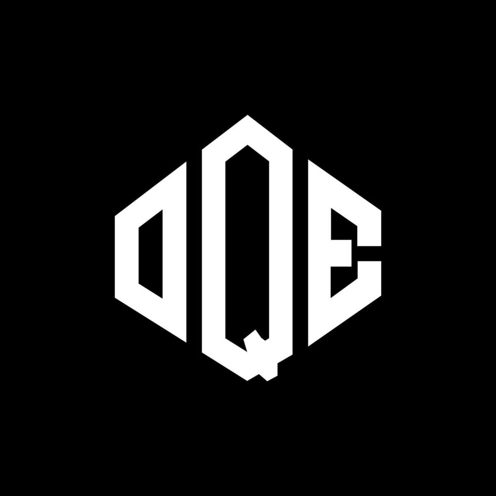 diseño de logotipo de letra oqe con forma de polígono. oqe diseño de logotipo en forma de polígono y cubo. oqe hexágono vector logo plantilla colores blanco y negro. oqe monograma, logotipo comercial e inmobiliario.