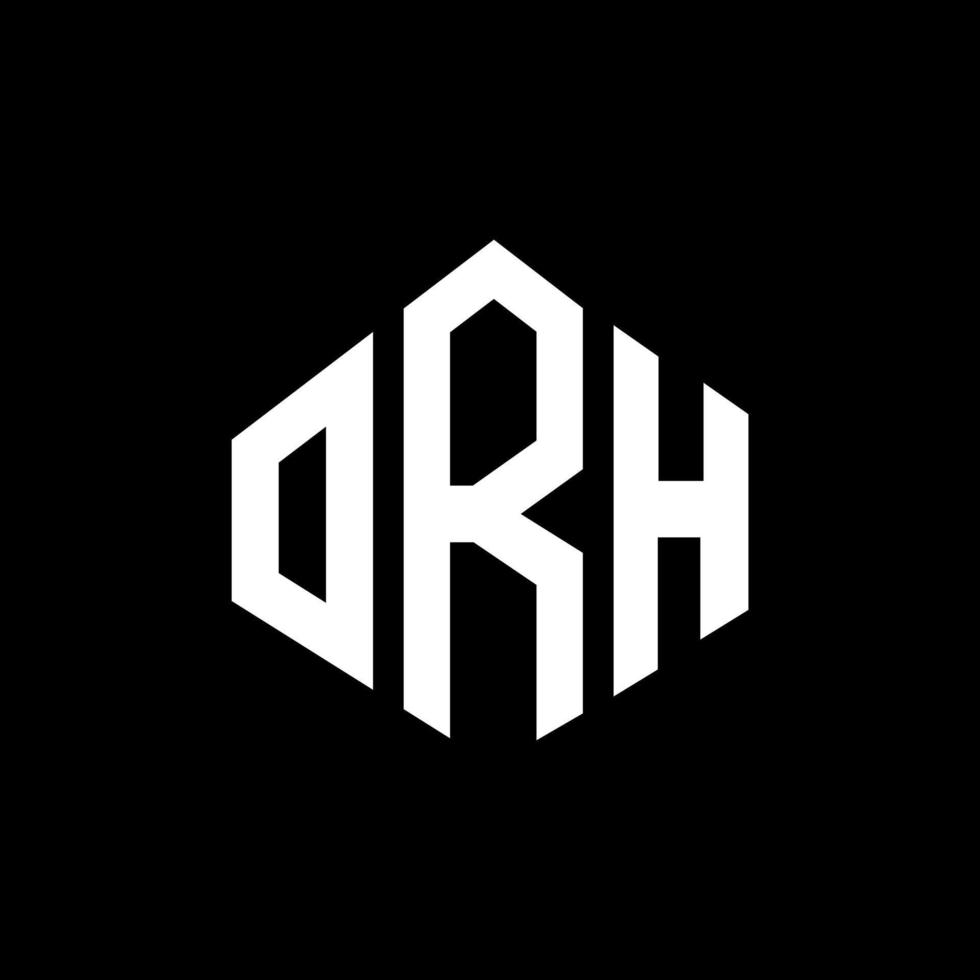 diseño de logotipo de letra orh con forma de polígono. orh polígono y diseño de logotipo en forma de cubo. orh hexágono vector logo plantilla colores blanco y negro. monograma orh, logotipo comercial e inmobiliario.