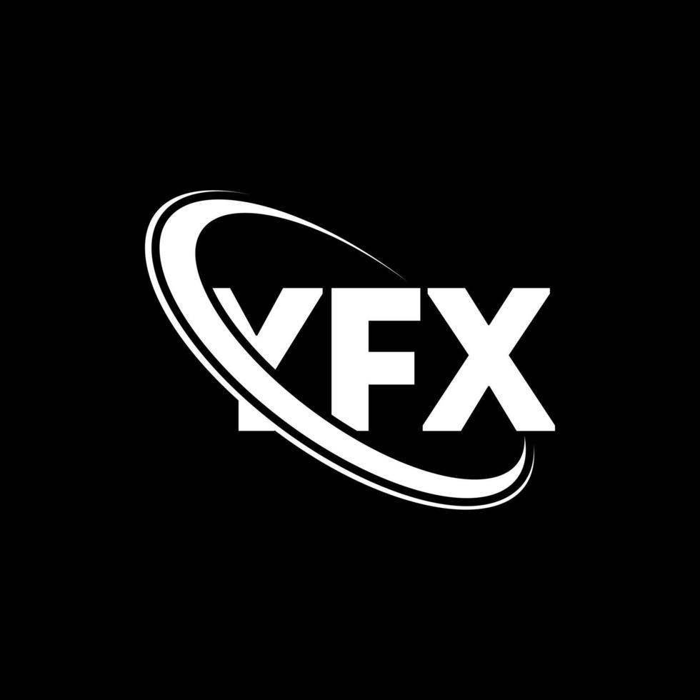 YFX logo. YFX letter. YFX letter logo design. Initials YFX logo linked with circle and uppercase monogram logo. YFX typography for technology, business and real estate brand. vector