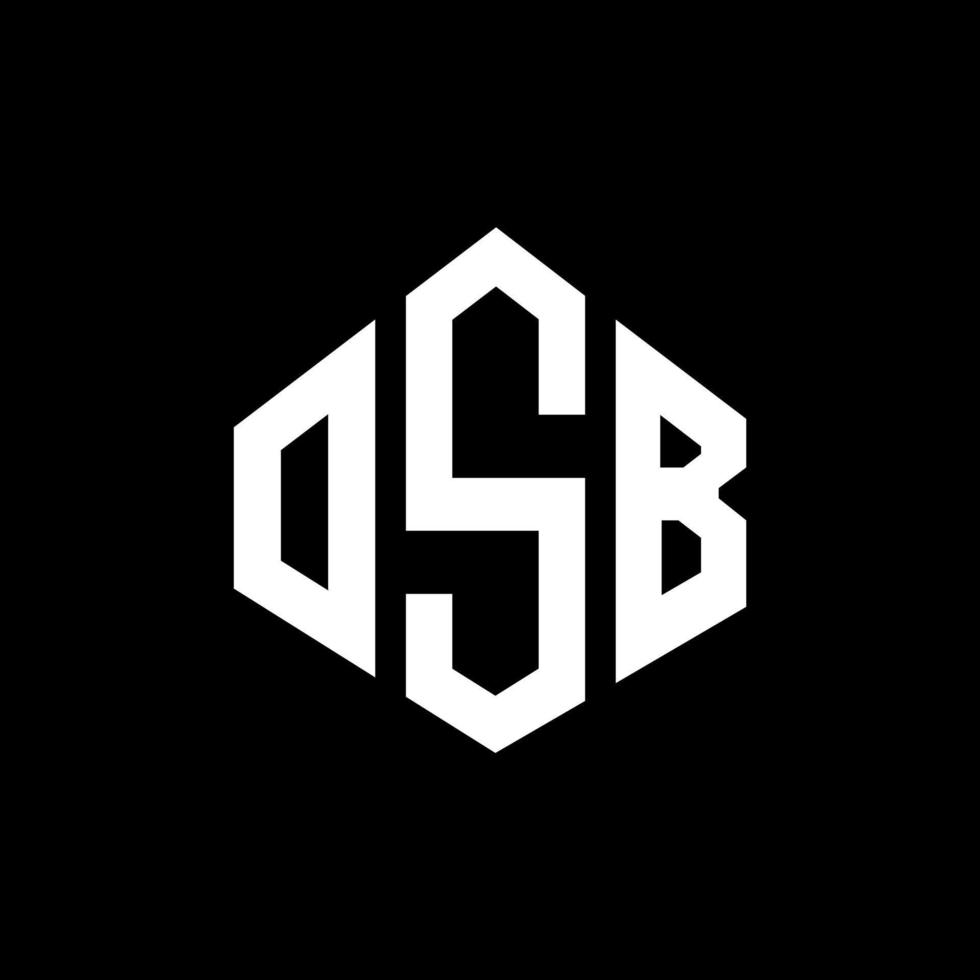 OSB letter logo design with polygon shape. OSB polygon and cube shape logo design. OSB hexagon vector logo template white and black colors. OSB monogram, business and real estate logo.
