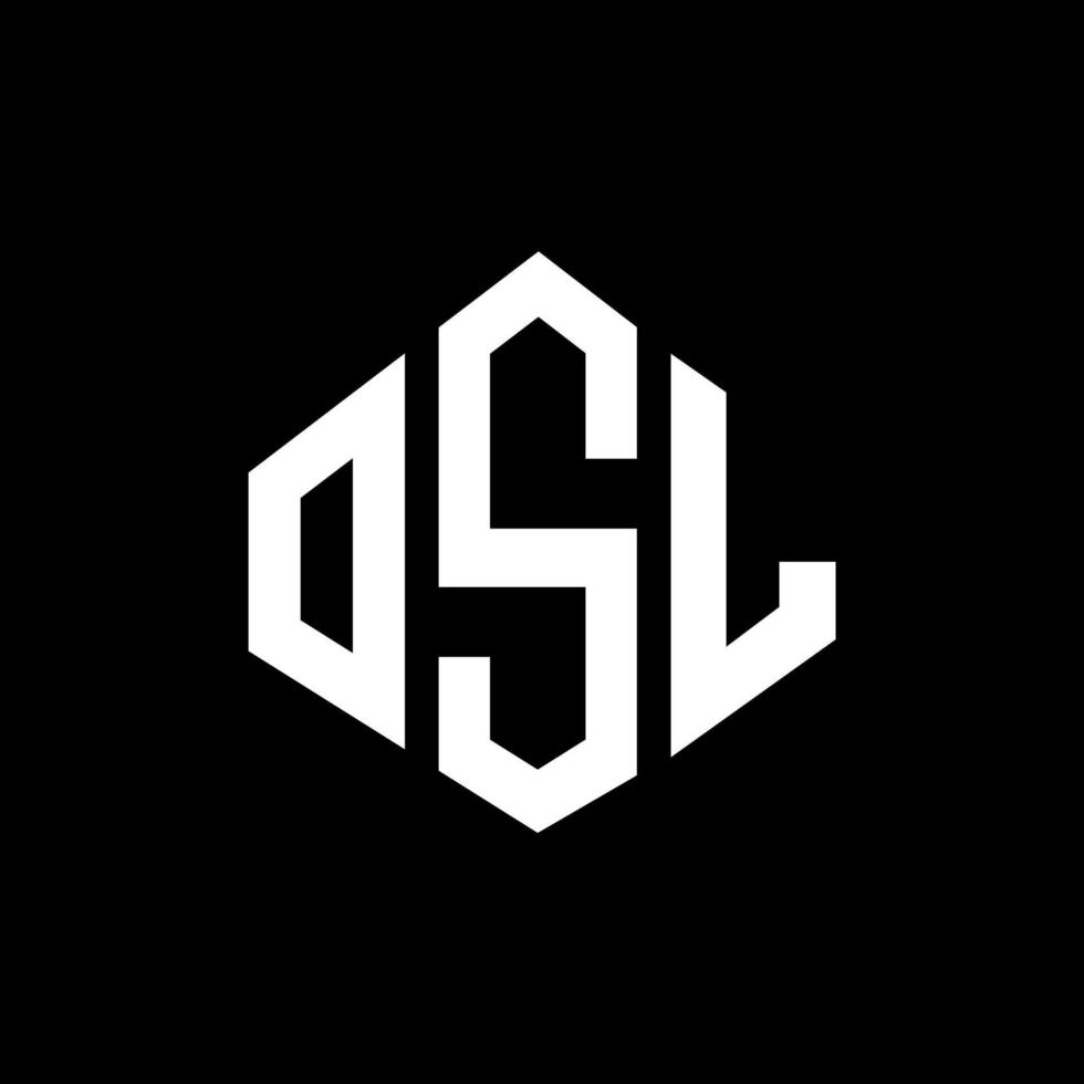 diseño de logotipo de letra osl con forma de polígono. osl polígono y diseño de logotipo en forma de cubo. osl hexágono vector logo plantilla colores blanco y negro. monograma osl, logotipo empresarial y inmobiliario.