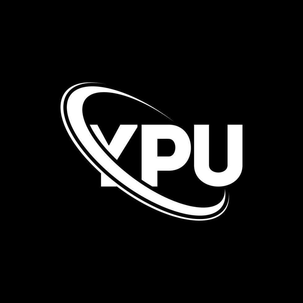 logotipo de yu. yup carta. diseño del logotipo de la letra ypu. logotipo de iniciales ypu vinculado con círculo y logotipo de monograma en mayúsculas. tipografía ypu para tecnología, negocios y marca inmobiliaria. vector