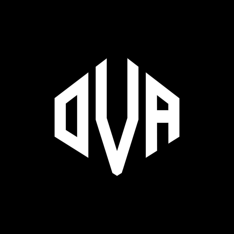 OVA letter logo design with polygon shape. OVA polygon and cube shape logo design. OVA hexagon vector logo template white and black colors. OVA monogram, business and real estate logo.