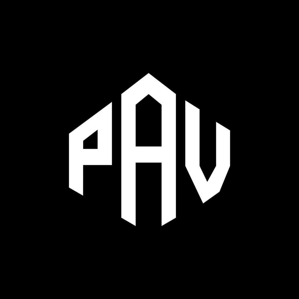 PAV letter logo design with polygon shape. PAV polygon and cube shape logo design. PAV hexagon vector logo template white and black colors. PAV monogram, business and real estate logo.