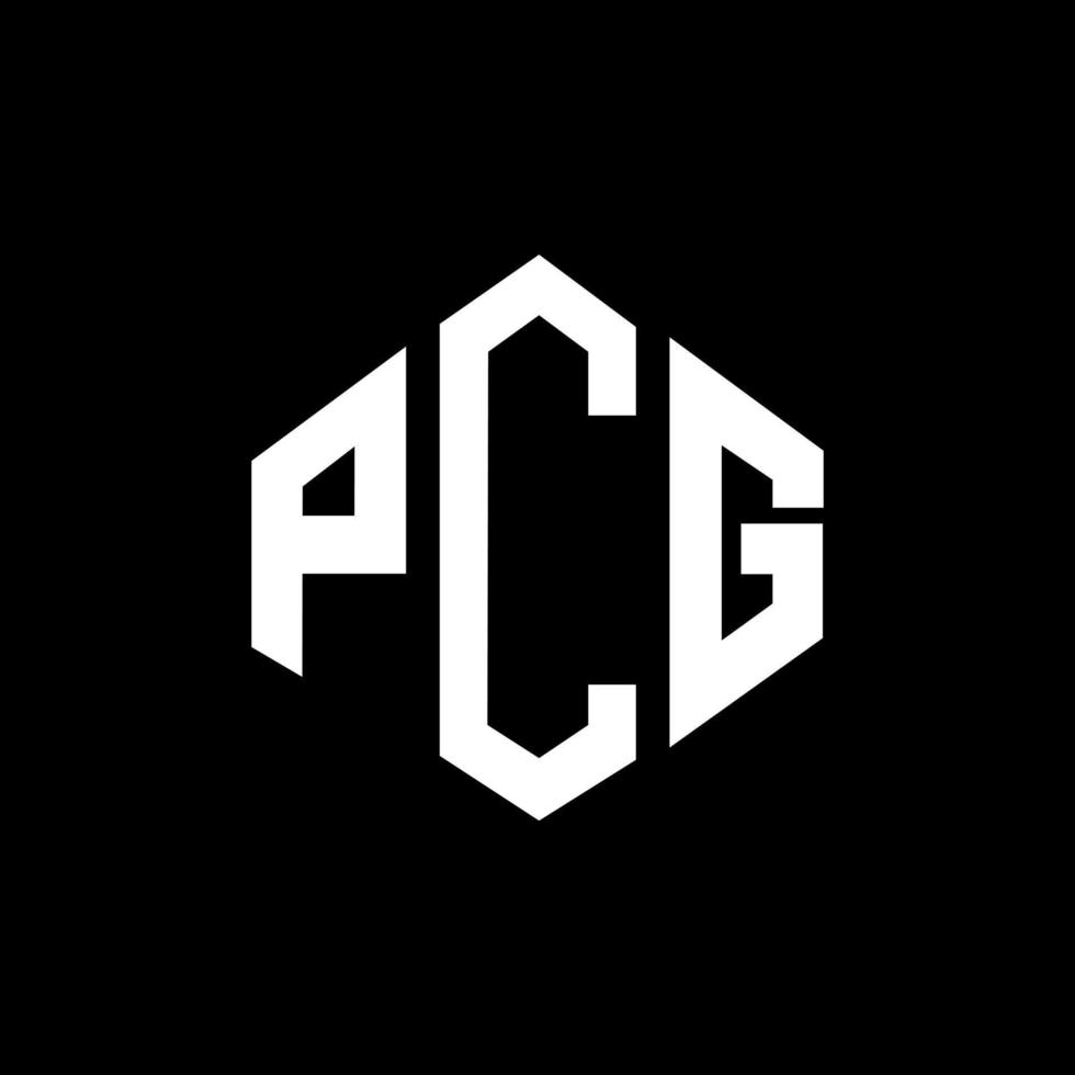 diseño de logotipo de letra pcg con forma de polígono. diseño de