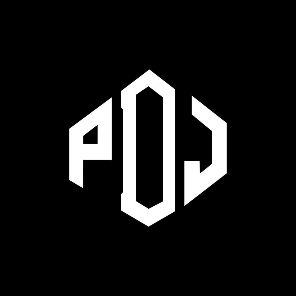 diseño de logotipo de letra pdj con forma de polígono. pdj polígono y diseño de logotipo en forma de cubo. Pdj hexágono vector logo plantilla colores blanco y negro. monograma pdj, logotipo comercial y inmobiliario.