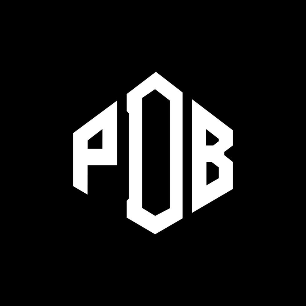 diseño de logotipo de letra pdb con forma de polígono. Diseño de logotipo de forma de cubo y polígono pdb. pdb hexágono vector logo plantilla colores blanco y negro. monograma pdb, logotipo comercial e inmobiliario.