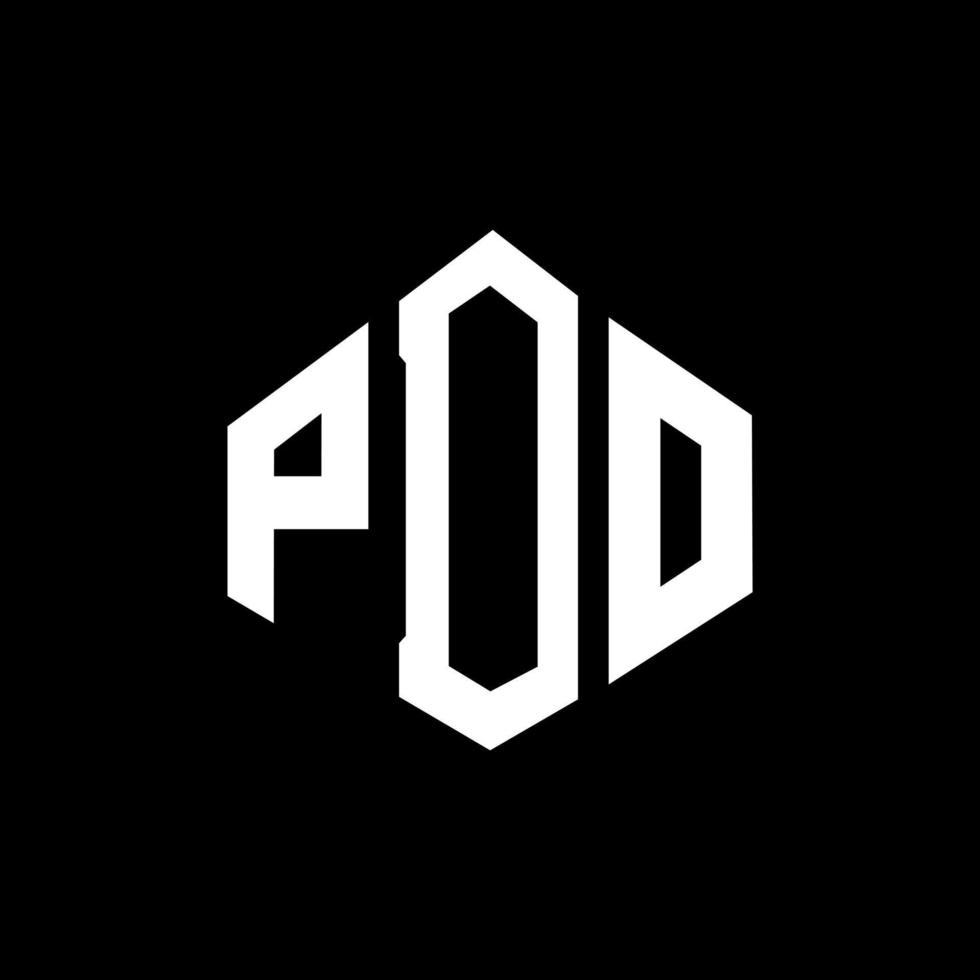 diseño de logotipo de letra pdo con forma de polígono. Diseño de logotipo en forma de cubo y polígono pdo. Pdo hexágono vector logo plantilla colores blanco y negro. monograma pdo, logotipo empresarial y inmobiliario.