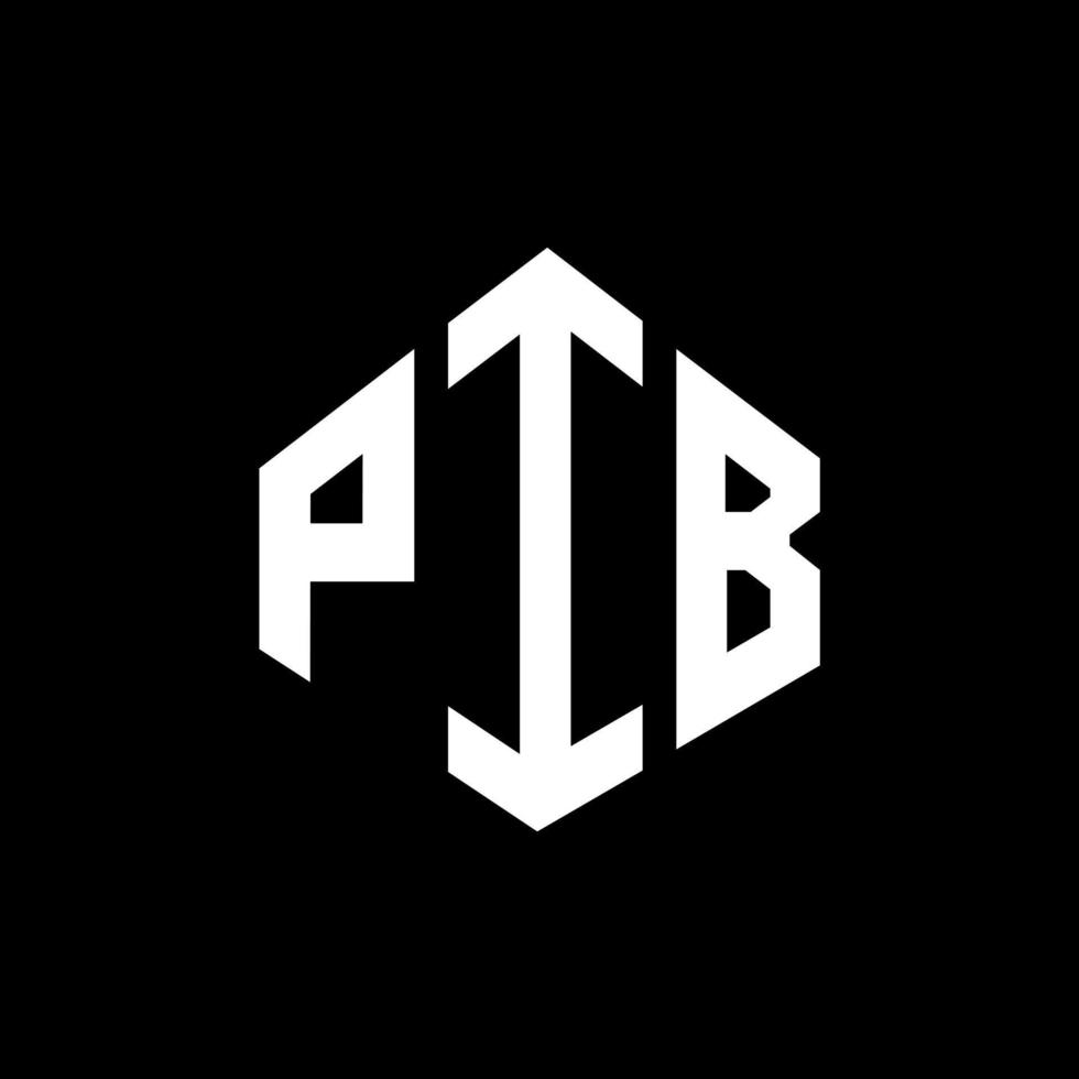 PIB letter logo design with polygon shape. PIB polygon and cube shape logo design. PIB hexagon vector logo template white and black colors. PIB monogram, business and real estate logo.