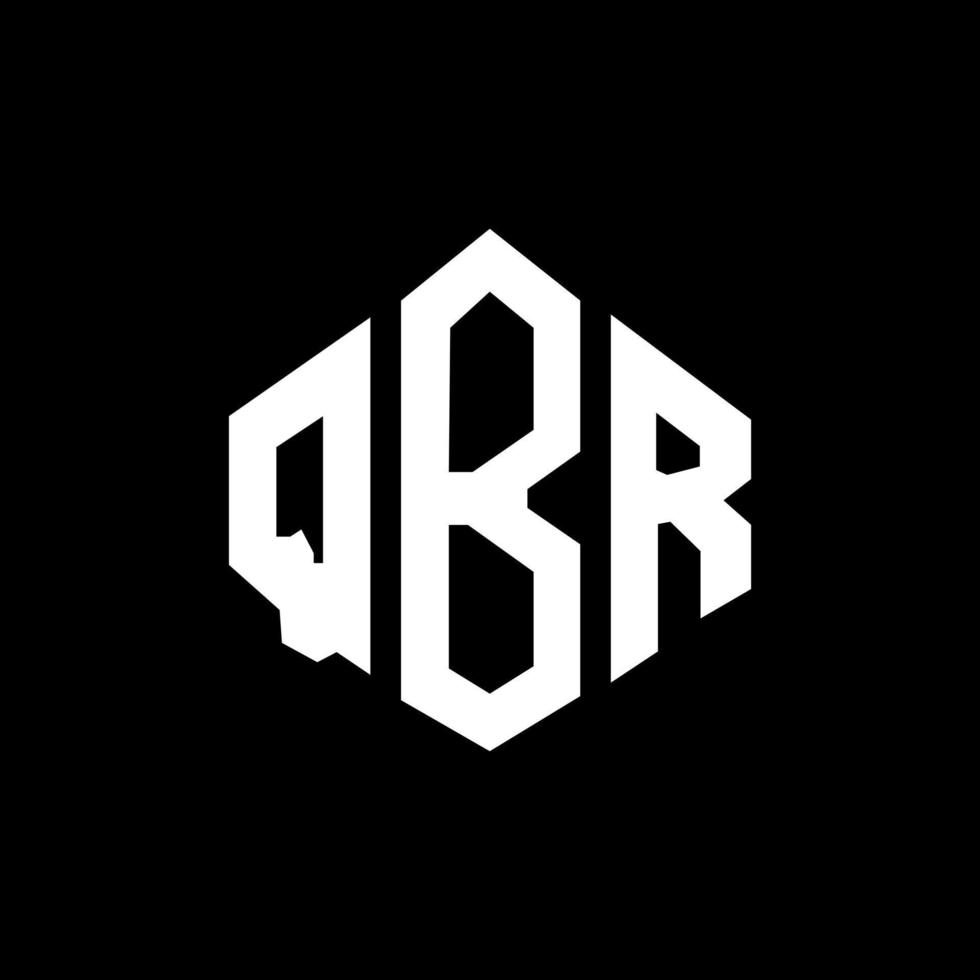 QBR letter logo design with polygon shape. QBR polygon and cube shape logo design. QBR hexagon vector logo template white and black colors. QBR monogram, business and real estate logo.