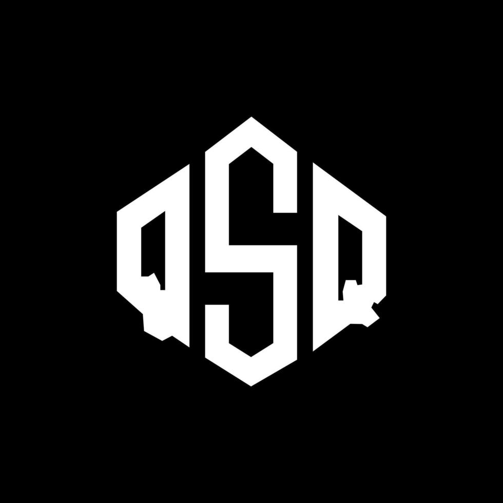 QSQ letter logo design with polygon shape. QSQ polygon and cube shape logo design. QSQ hexagon vector logo template white and black colors. QSQ monogram, business and real estate logo.